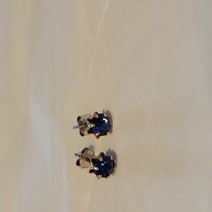 Lab-created sapphire stud earrings